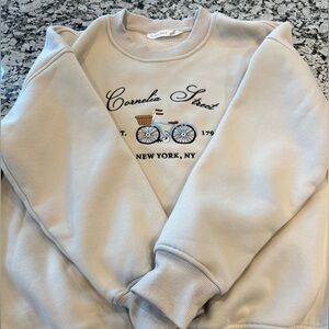 Altar'd State Cream Ribbed Sweatshirt